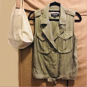 Kensie Jeans Utility Cargo Vest *Sea Green (Small)